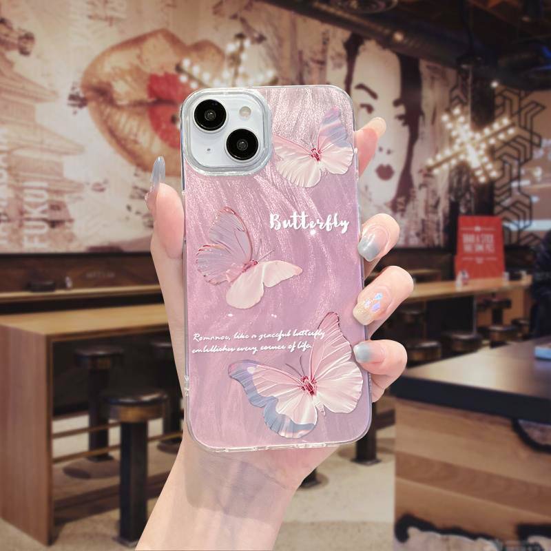 OPPO R15 R17 A1X A2X A31 A32 A33 A5 A53 A55 A57 A58 A72 A73 A78 A93 A94 A95 A96 A97 Find X7 K12 Butterfly Flower Gradient Silicone Shockproof Phone Case