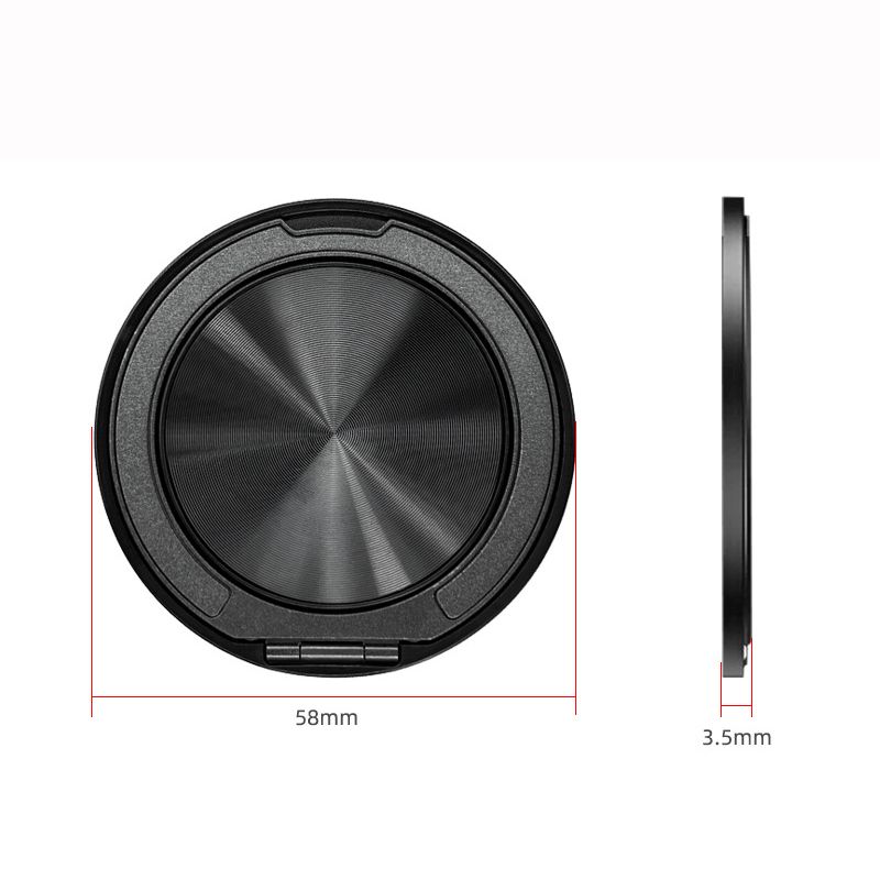 For Cell Phone Finger Ring 360 Rotation Aluminum Alloy Mobile Phone Holder Back Sticker Magnetic Sticker Ultra-thin Invisible Folding Holder 1PC