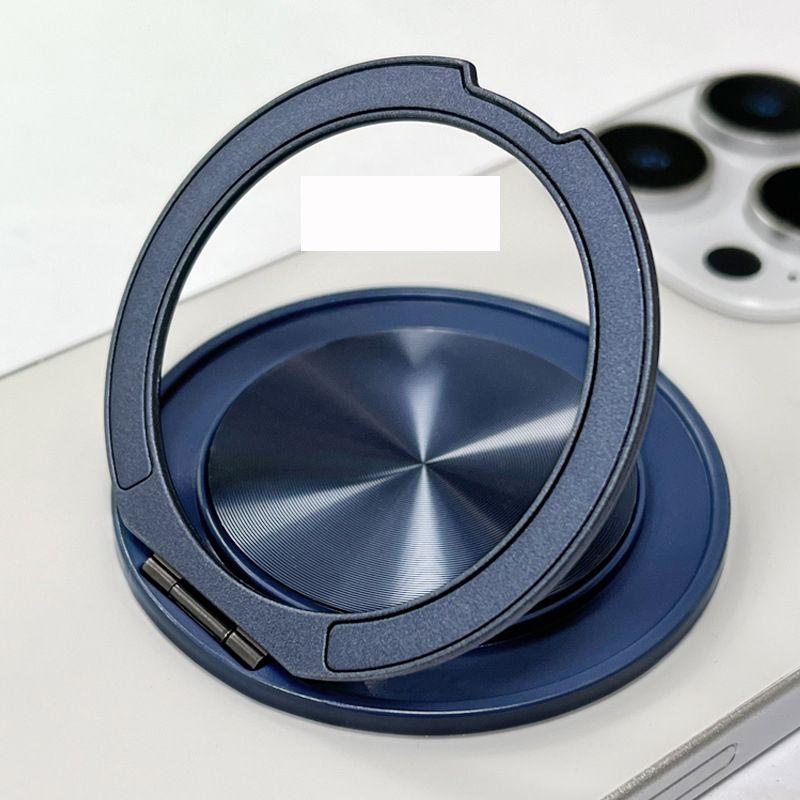 For Cell Phone Finger Ring 360 Rotation Aluminum Alloy Mobile Phone Holder Back Sticker Magnetic Sticker Ultra-thin Invisible Folding Holder 1PC