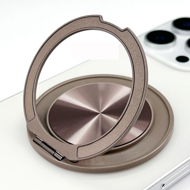 For Cell Phone Finger Ring 360 Rotation Aluminum Alloy Mobile Phone Holder Back Sticker Magnetic Sticker Ultra-thin Invisible Folding Holder 1PC