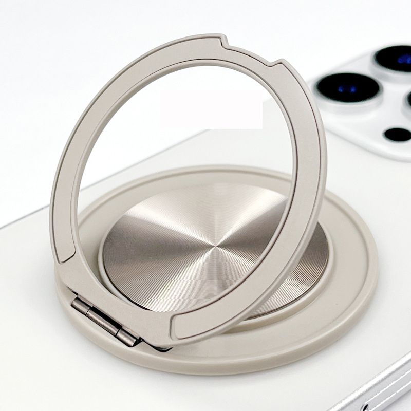 For Cell Phone Finger Ring 360 Rotation Aluminum Alloy Mobile Phone Holder Back Sticker Magnetic Sticker Ultra-thin Invisible Folding Holder 1PC