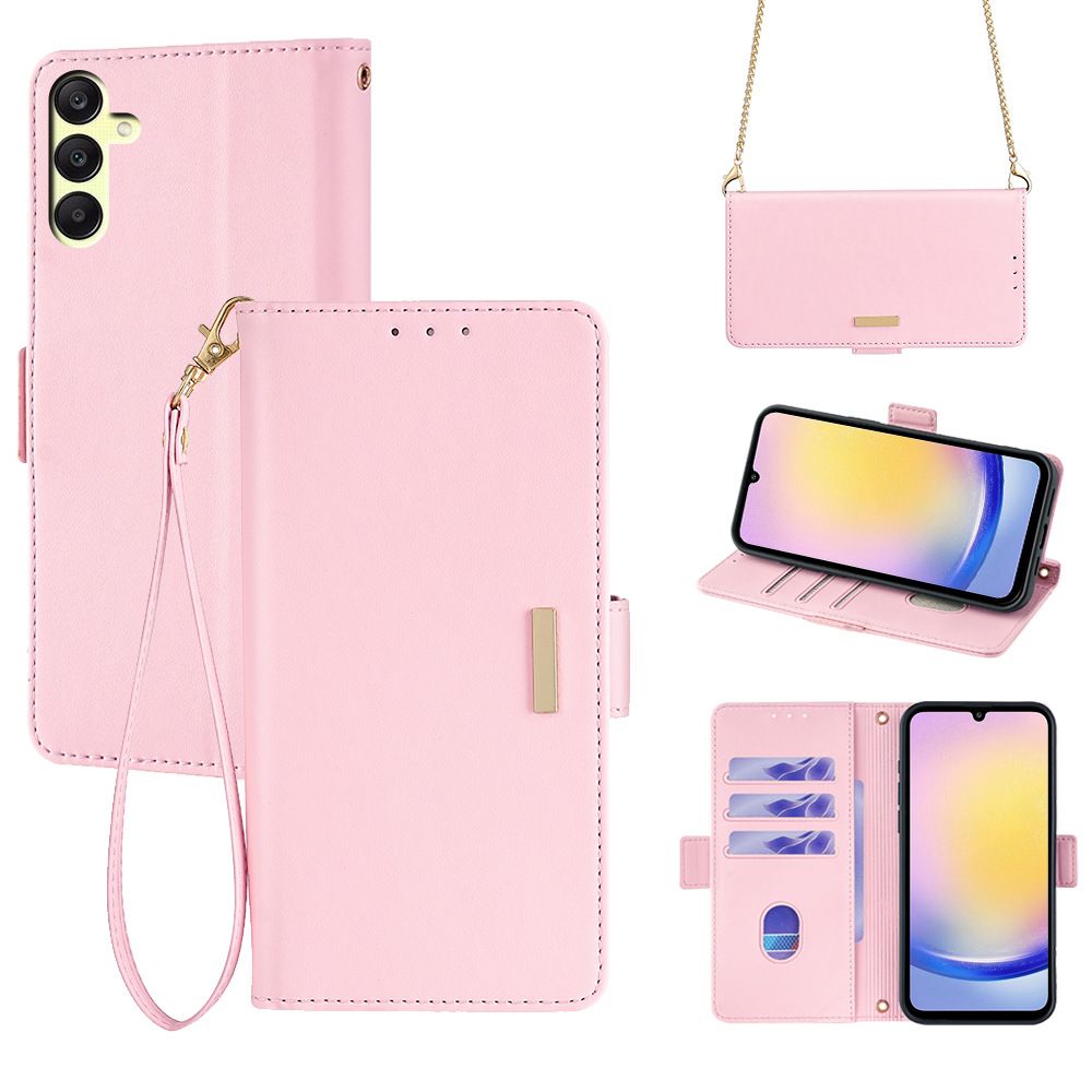 Samsung Galaxy A36 A16 A35 A55 A25 A24 A54 A34 A73 A53 A33 A71 A51 A72 A32 A22 A56 A26 A36 A04 Leather Case,Wallet Phone Case with Handstrap Long Shoulder Strap