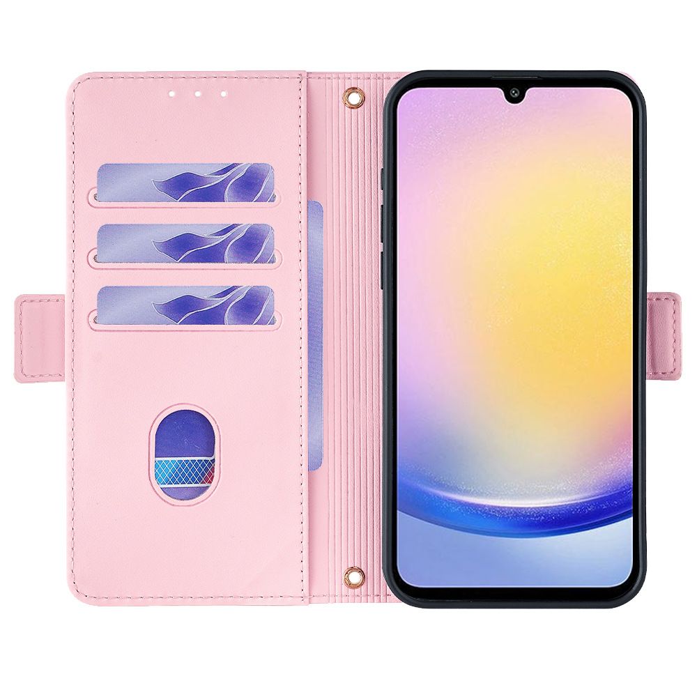 Samsung Galaxy A36 A16 A35 A55 A25 A24 A54 A34 A73 A53 A33 A71 A51 A72 A32 A22 A56 A26 A36 A04 Leather Case,Wallet Phone Case with Handstrap Long Shoulder Strap