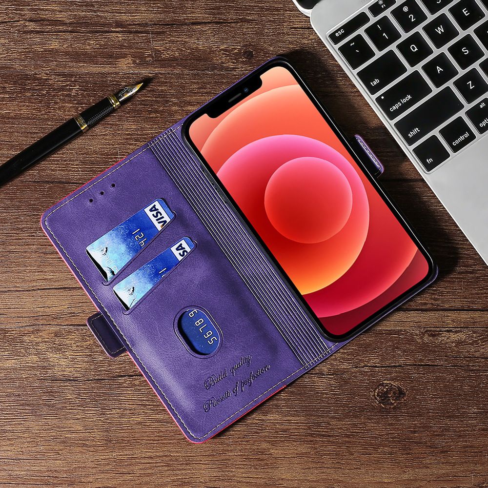Samsung Galaxy S25 S24 S23 S22 S21 S20 S10 S9 S8 Note 20 Note 10 Note 9 Note 8 S7 Edge Case,PU Leather Wallet Spliced Color Phone Case