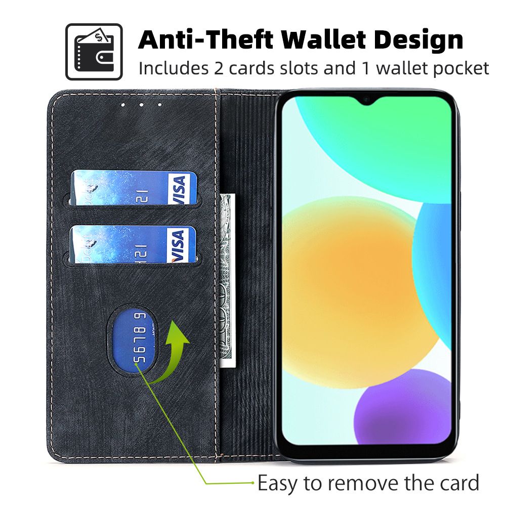Samsung Galaxy M33 M16 M35 M55 M15 M34 M14 M10 M30 M52 M53 F62 F52 A40 A50 A60 A70 A82 Case,Premium PU Leather Flip Folio Wallet RFID Blocking with Magnetic Closure Built-in Kickstand Protective Case