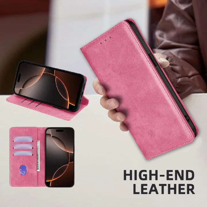 Samsung Galaxy S25 S24 S23 S22 S21 S20 S10 S9 S8 Note 20 Note 10 Note 9 Note 8 S7 Edge Leather Case,Leather Magnetic Closure Shockproof Phone Case