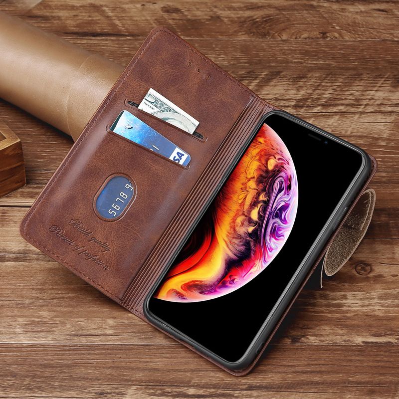 Samsung Galaxy S25 S24 S23 S22 S21 S20 S10 S9 S8 Note 20 Note 10 Note 9 Note 8 S7 Edge Case,Leather Magnetic Closure Shockproof Phone Case