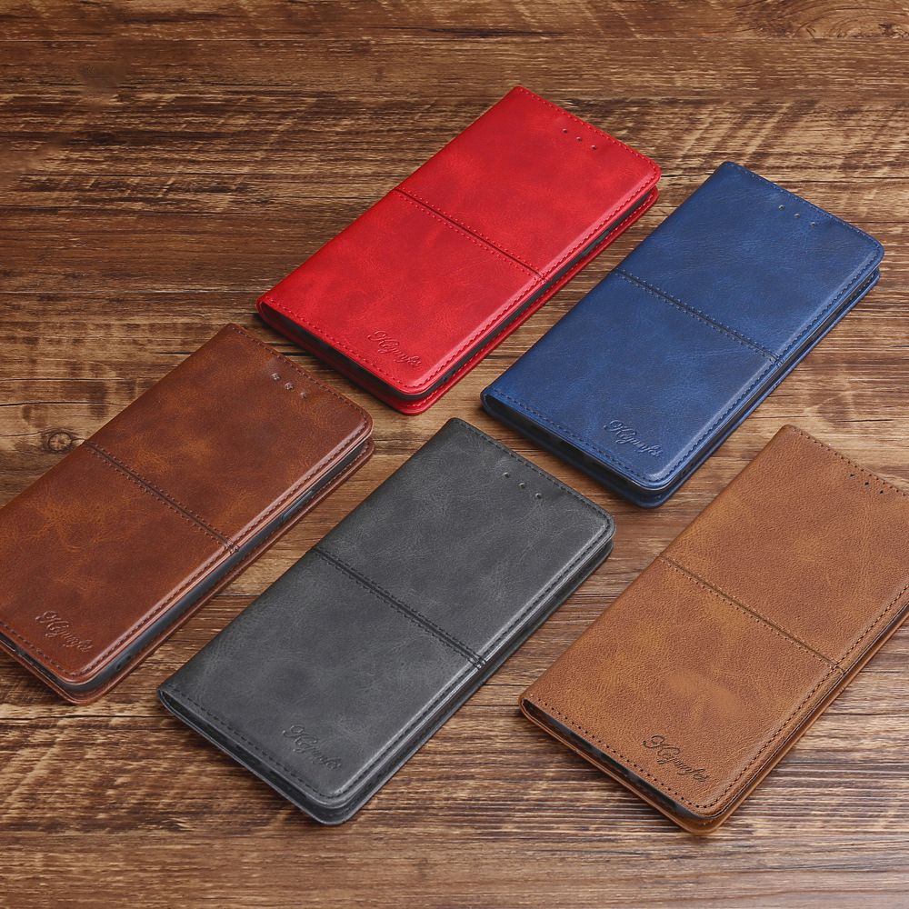 Samsung Galaxy S25 S24 S23 S22 S21 S20 S10 S9 S8 Note 20 Note 10 Note 9 Note 8 S7 Edge Case,Leather Magnetic Closure Shockproof Phone Case