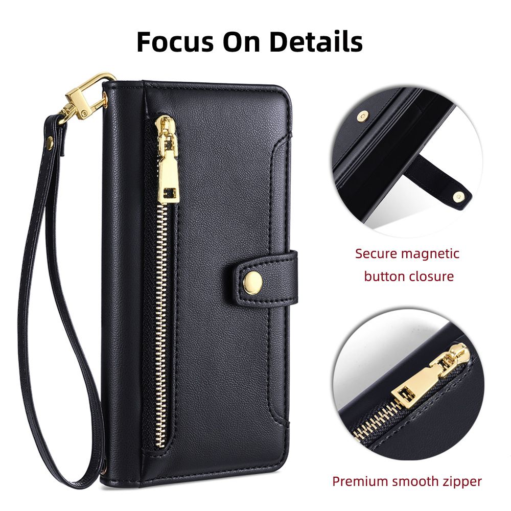 Samsung Galaxy A56 A26 A36 A35 A55 A16 A15 A24 A54 A34 A73 A53 A33 A72 A42 A22 A90 A70 A60 A50 Wallet Leather case,Flip Folio Book PU Leather Phone case Shockproof Cover with Zipper Credit Card Holder