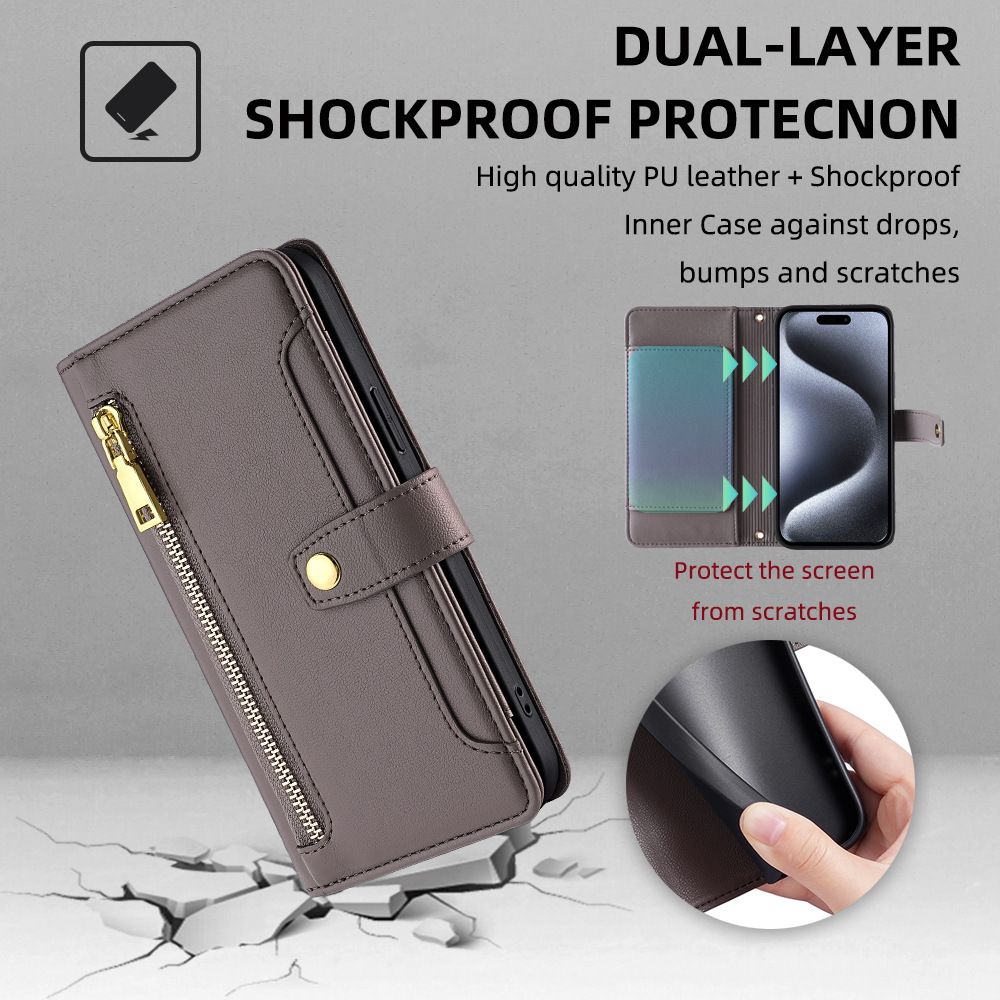 Samsung Galaxy M16 M35 M55 M15 M34 M54 M14 M33 M53 M52 M62 M32 M30 F52 F14  Wallet Leather case,Flip Folio Book PU Leather Phone case Shockproof Cover with Zipper Credit Card Holder