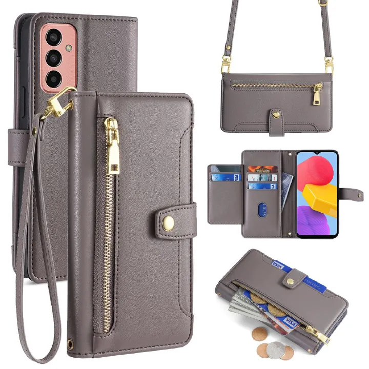 Samsung Galaxy M16 M35 M55 M15 M34 M54 M14 M33 M53 M52 M62 M32 M30 F52 F14  Wallet Leather case,Flip Folio Book PU Leather Phone case Shockproof Cover with Zipper Credit Card Holder
