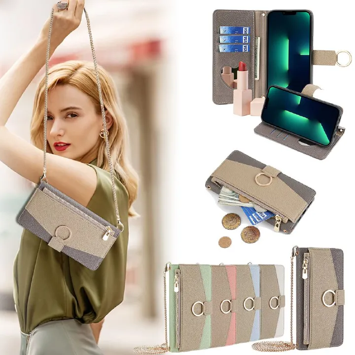 Samsung Galaxy M16 M35 M55 M15 M34 M54 M14 M13 M33 M53 M52 M62 M32 M31 M30 F14 F52 Wallet Case,Leather Crossbody Zipper Folio Flip Kickstand Protective Shockproof Cover