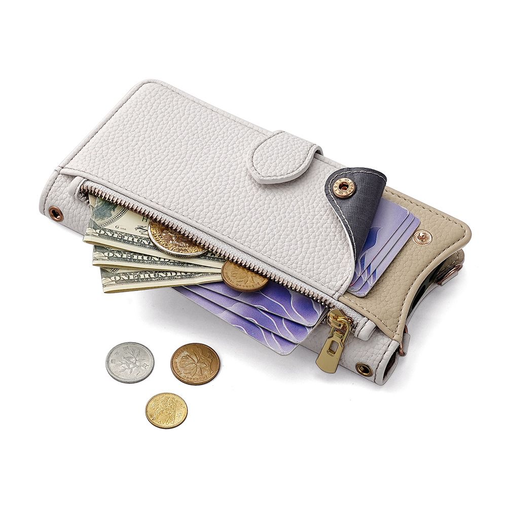 Samsung Galaxy S25 S24 S23 S22 S21 S20 S10 S9 S8 Note 20 Note 10 Note 9 Note 8 S7 Edge A04 A02 A71 Crossbody Wallet Case，Wallet RFID Blocking Shoulder Strap Zipper Pocket Phone Case