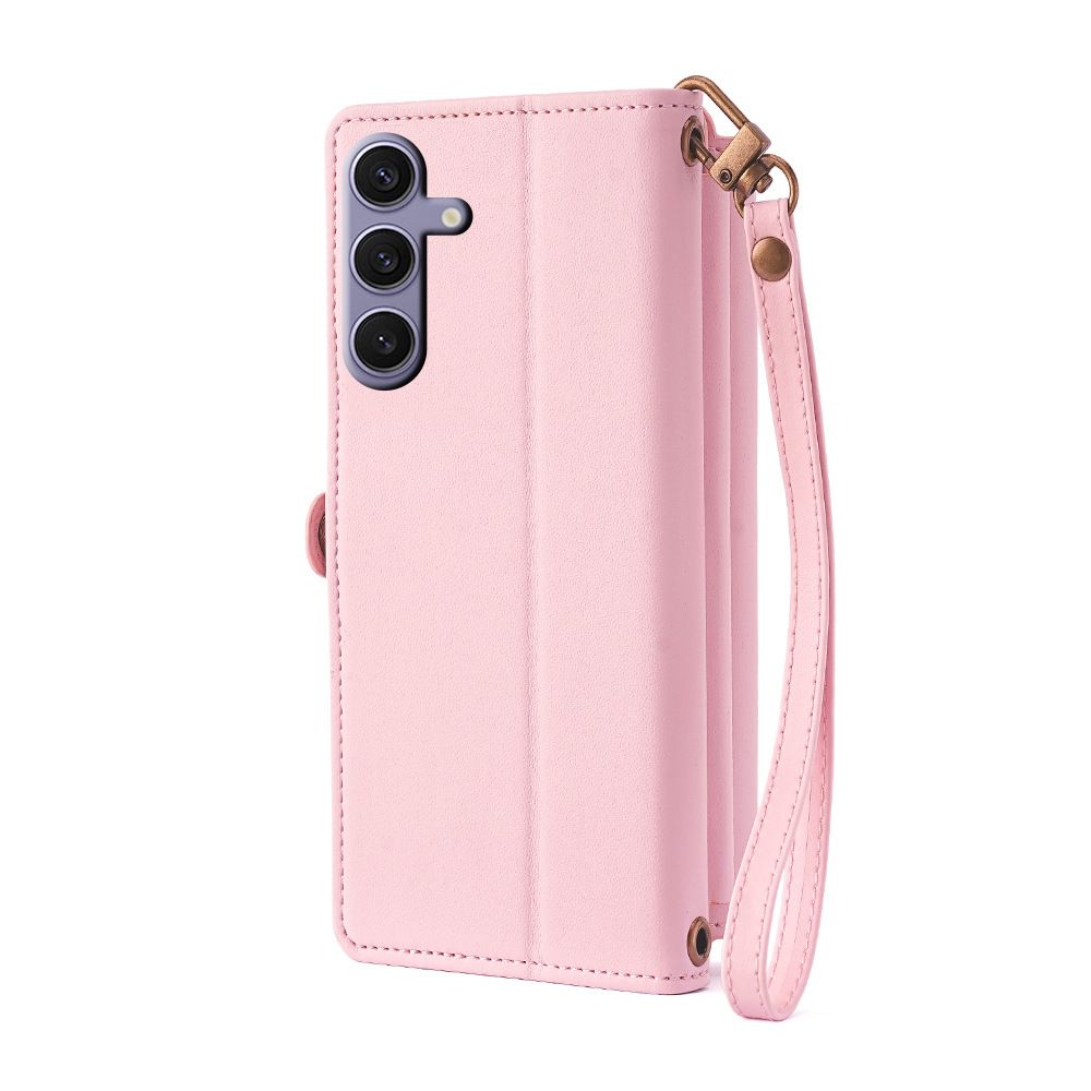 Samsung Galaxy S25 S24 S23 S22 S21 S20 S10 S9 S8 Note 20 Note 10 Note 9 Note 8 S7 Edge Case,Crossbody Multifunction Wallet RFID Blocking Shoulder Strap Zipper Pocket Phone Case