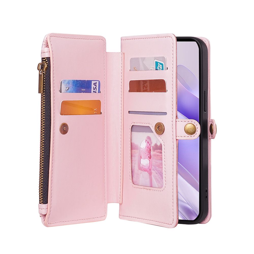 Samsung Galaxy S25 S24 S23 S22 S21 S20 S10 S9 S8 Note 20 Note 10 Note 9 Note 8 S7 Edge Case,Crossbody Multifunction Wallet RFID Blocking Shoulder Strap Zipper Pocket Phone Case