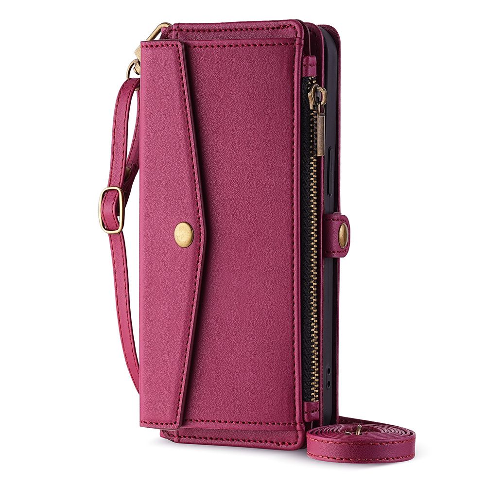 Samsung Galaxy S25 S24 S23 S22 S21 S20 S10 S9 S8 Note 20 Note 10 Note 9 Note 8 S7 Edge Case,Crossbody Multifunction Wallet RFID Blocking Shoulder Strap Zipper Pocket Phone Case