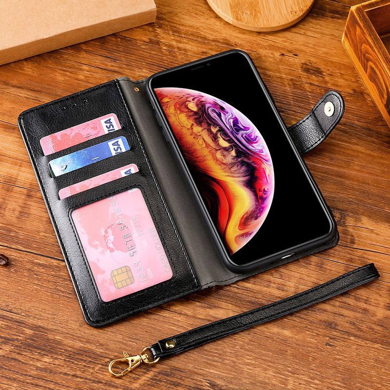 Samsung Galaxy S25 S24 S23 S22 S21 S20 S10 S9 S8 Note 20 Note 10 Note 9 Note 8 S7 Edge Case,Pu Leather Wallet Zipper Shockproof Phone Case