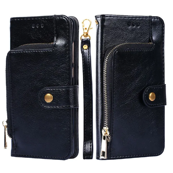 Samsung Galaxy S25 S24 S23 S22 S21 S20 S10 S9 S8 Note 20 Note 10 Note 9 Note 8 S7 Edge Case,Pu Leather Wallet Zipper Shockproof Phone Case
