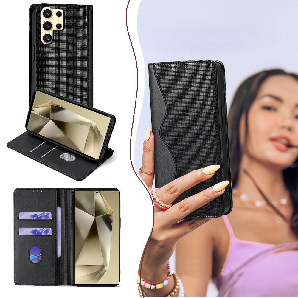 Samsung Galaxy S25 S24 S23 S22 S21 S20 S10 S9 S8 Note 20 Note 10 Note 9 Note 8 S7 Edge Leather Case,Wallet Folio Case with Magnetic Closure Phone Case