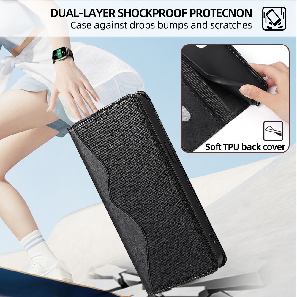 Samsung Galaxy S25 S24 S23 S22 S21 S20 S10 S9 S8 Note 20 Note 10 Note 9 Note 8 S7 Edge Leather Case,Wallet Folio Case with Magnetic Closure Phone Case