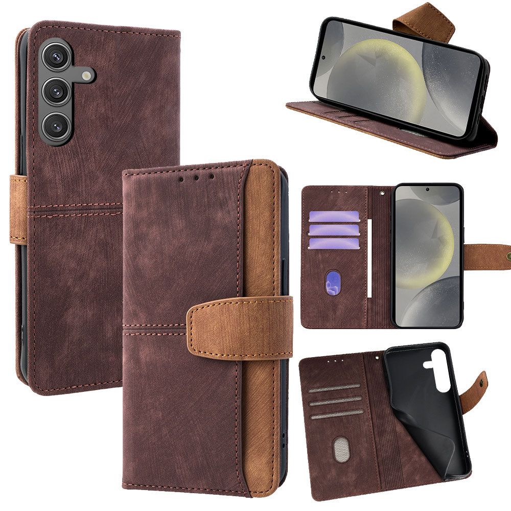 Samsung Galaxy S25 S24 S23 S22 S21 S20 S10 S9 S8 Note 20 Note 10 Note 9 Note 8 S7 Edge Wallet Case, Leather Folio Flip Kickstand Protective Shockproof Phone Case