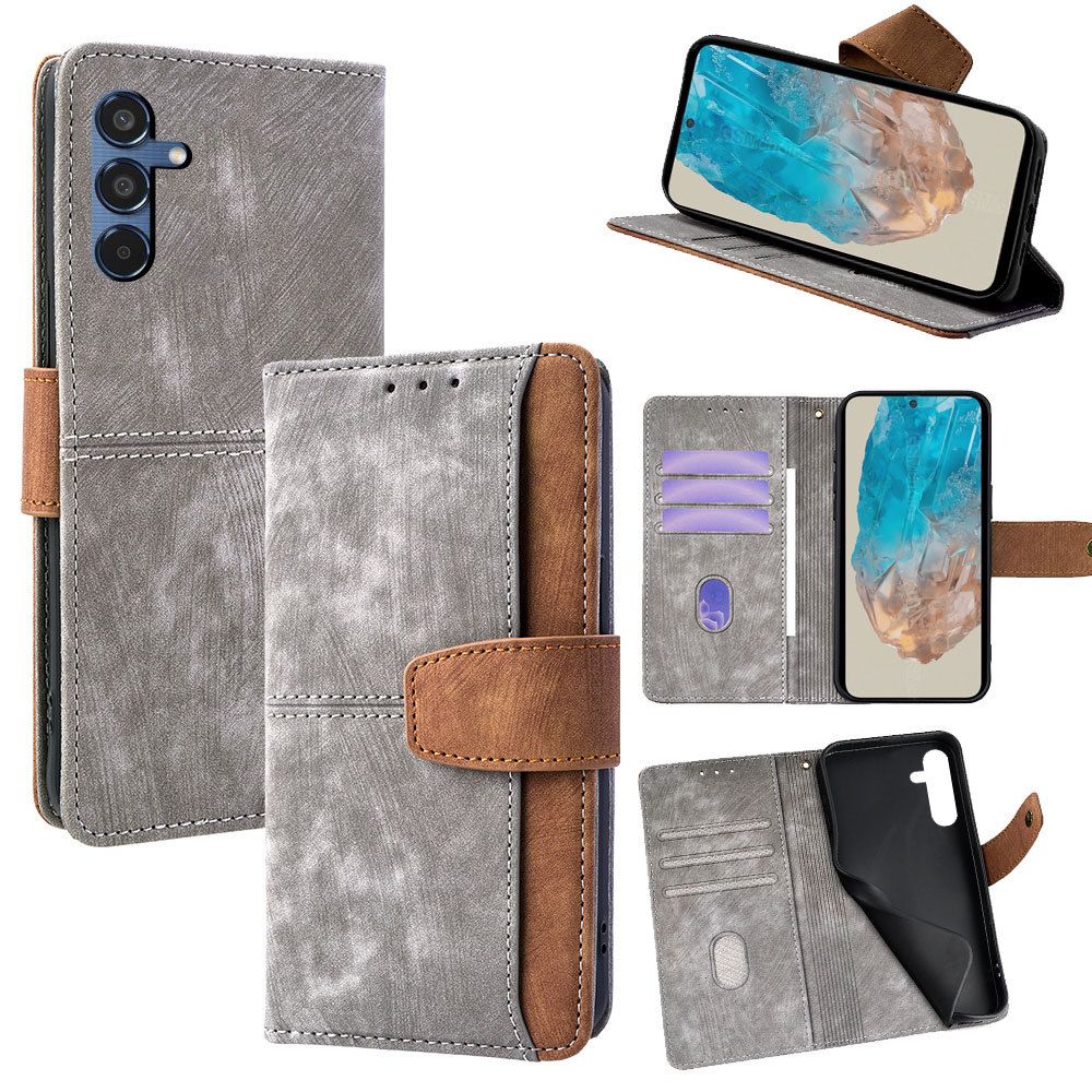 Samsung Galaxy M16 M35 M55 M15 M34 M54 M14 M13 M33 M53 M52 M62 M32 M31 M30 F14 F52 A21S A20E A90 A70 A60 A50 A40 A30 Wallet Case, Leather Folio Flip Kickstand Protective Shockproof Phone Case