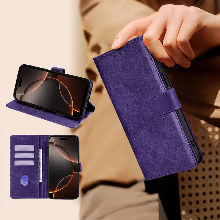 Samsung Galaxy S25 S24 S23 S22 S21 S20 S10 S9 S8 Note 20 Note 10 Note 9 Note 8 S7 A04 A02 A71 Edge Case,Leather Magnetic Closure Shockproof Phone Case