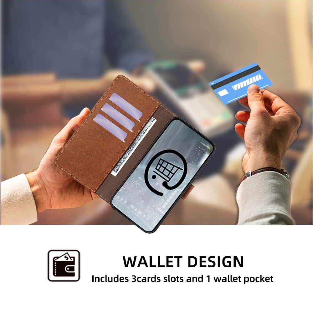 Samsung Galaxy S25 S24 S23 S22 S21 S20 S10 S9 S8 Note 20 Note 10 Note 9 Note 8 S7 Edge Case,Leather Magnetic Closure Shockproof Phone Case