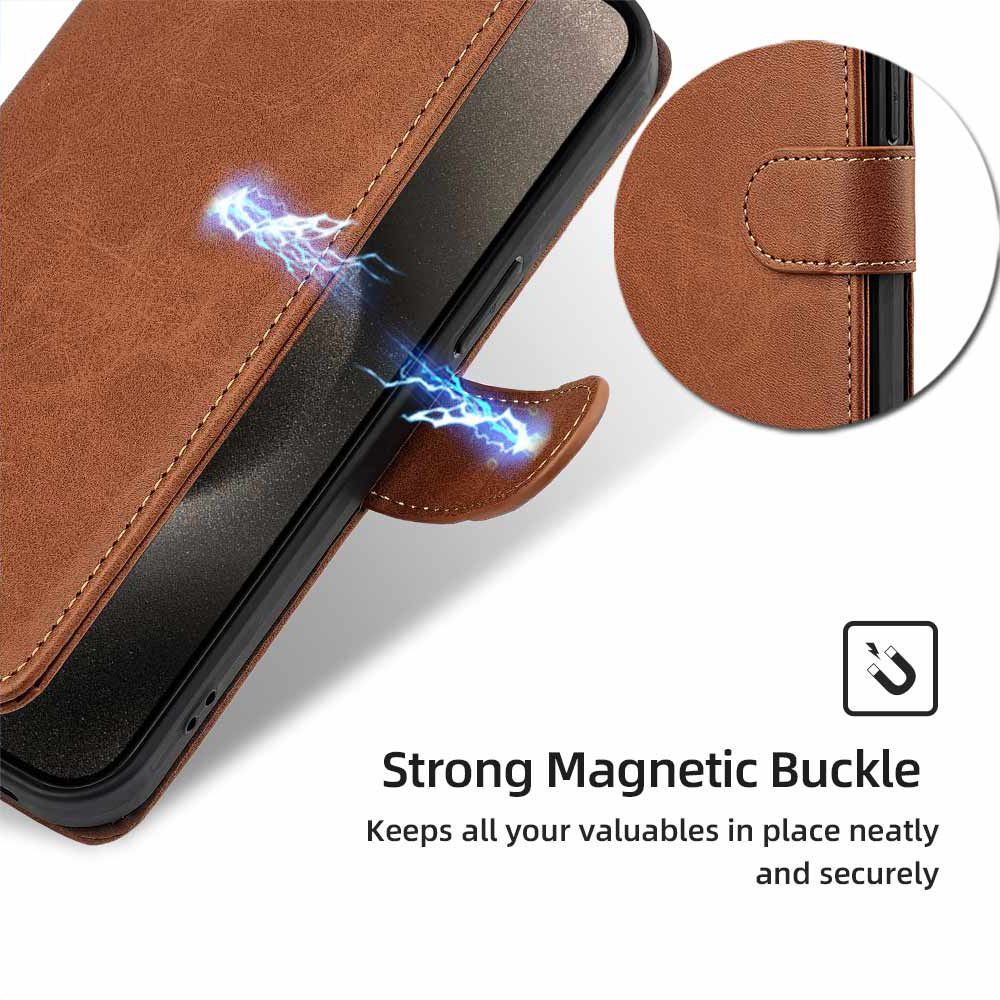 Samsung Galaxy S25 S24 S23 S22 S21 S20 S10 S9 S8 Note 20 Note 10 Note 9 Note 8 S7 Edge Case,Leather Magnetic Closure Shockproof Phone Case