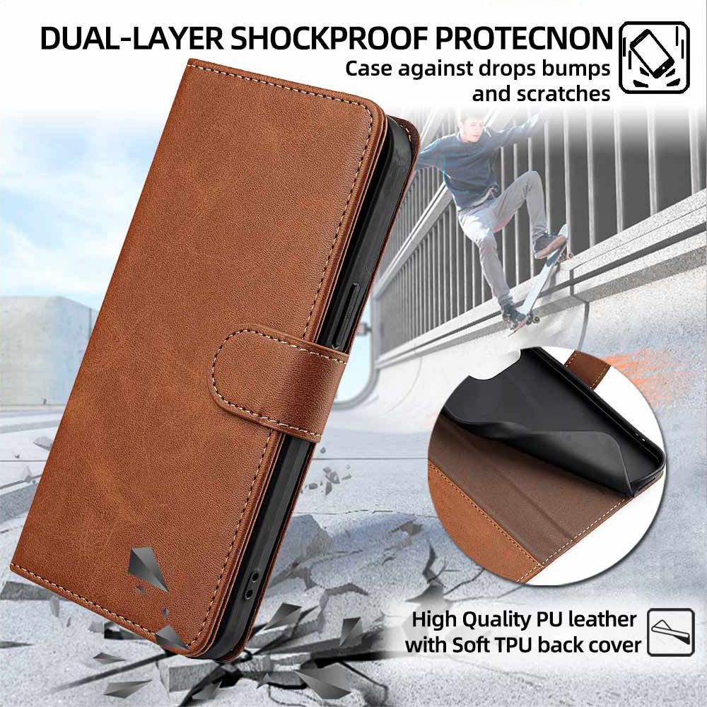 Samsung Galaxy S25 S24 S23 S22 S21 S20 S10 S9 S8 Note 20 Note 10 Note 9 Note 8 S7 Edge Case,Leather Magnetic Closure Shockproof Phone Case