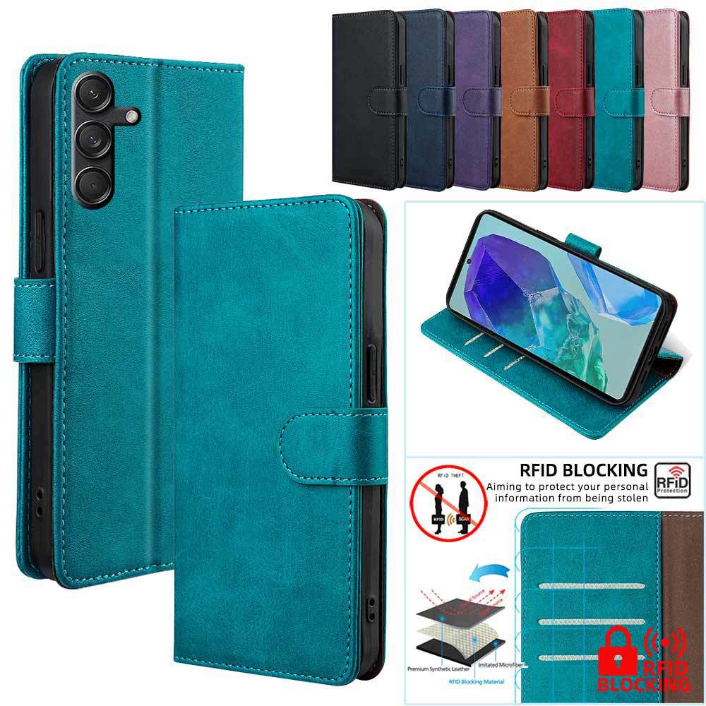 Samsung Galaxy M16 M35 M55 M15 M34 M54 M14 M13 M33 M53 M52 M62 M32 M31 M30 F14 F52 A21S A20E A90 A70 A60 A50 A40 A30 Case,Leather Magnetic Closure Shockproof Phone Case
