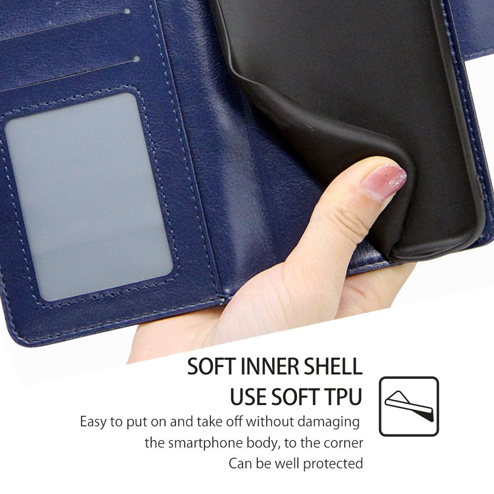 Samsung Galaxy S25 S24 S23 S22 S21 S20 S10 S9 S8 Note 20 Note 10 Note 9 Note 8 S7 Edge M16 M35 M55 M52 M34 M31 Case, Leather Wallet Case RFID Blocking Credit Card Holder Kickstand Magnetic Flip Cover