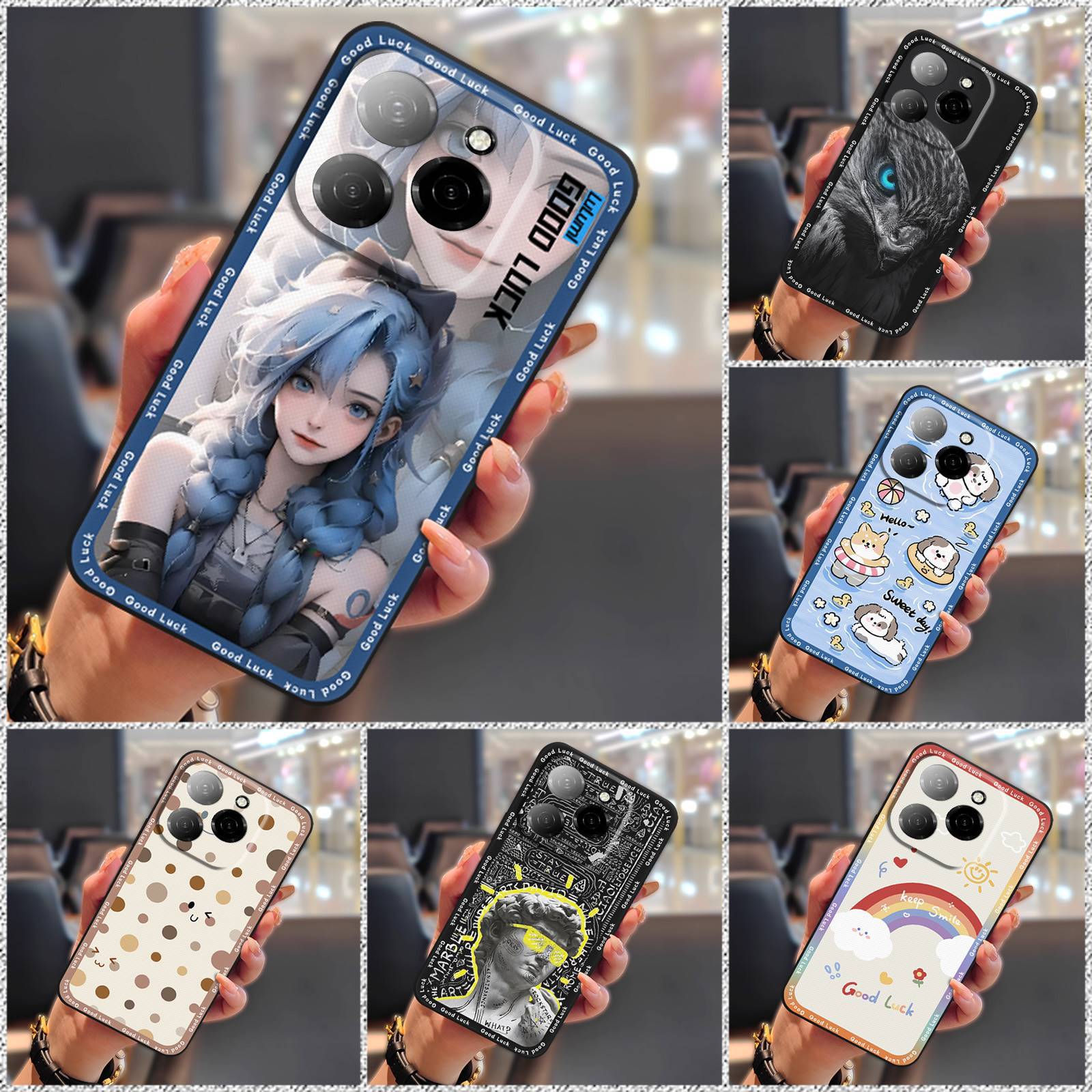 Tecno Spark 20 Pro Phone Case, Cartoon Full-edge Silicone Anti-fall Phone Case for Tecno