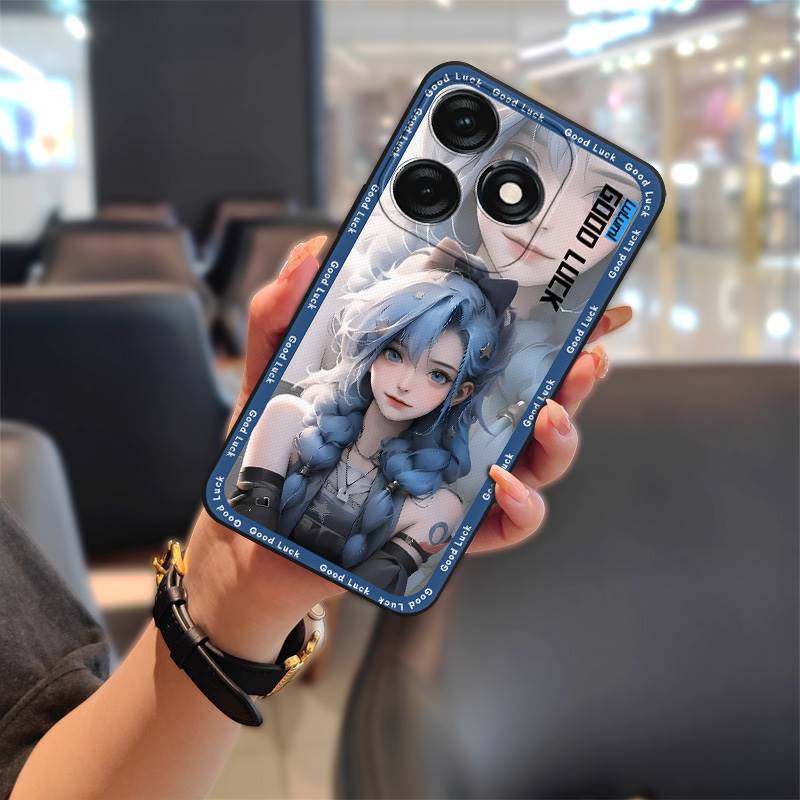 Tecno Spark 20 Pro Phone Case, Cartoon Full-edge Silicone Anti-fall Phone Case for Tecno