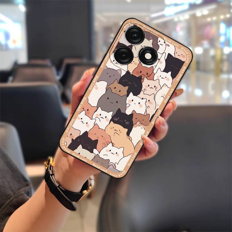 Tecno Spark 20 Pro Phone Case, Cartoon Full-edge Silicone Anti-fall Phone Case for Tecno
