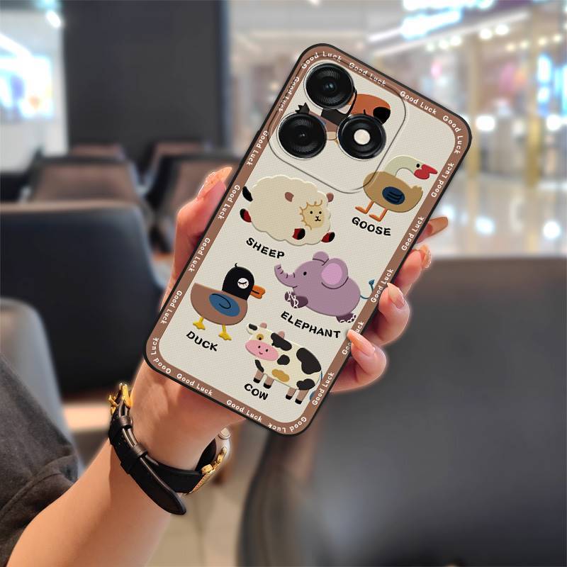 Tecno Spark 20 Pro Phone Case, Cartoon Full-edge Silicone Anti-fall Phone Case for Tecno