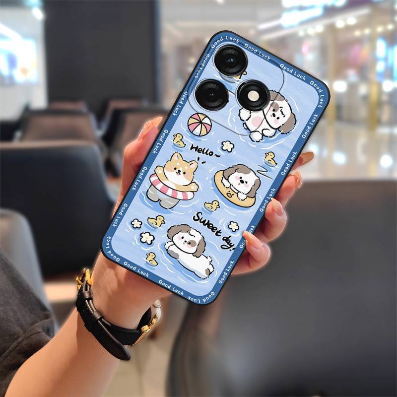 Tecno Spark 20 Pro Phone Case, Cartoon Full-edge Silicone Anti-fall Phone Case for Tecno