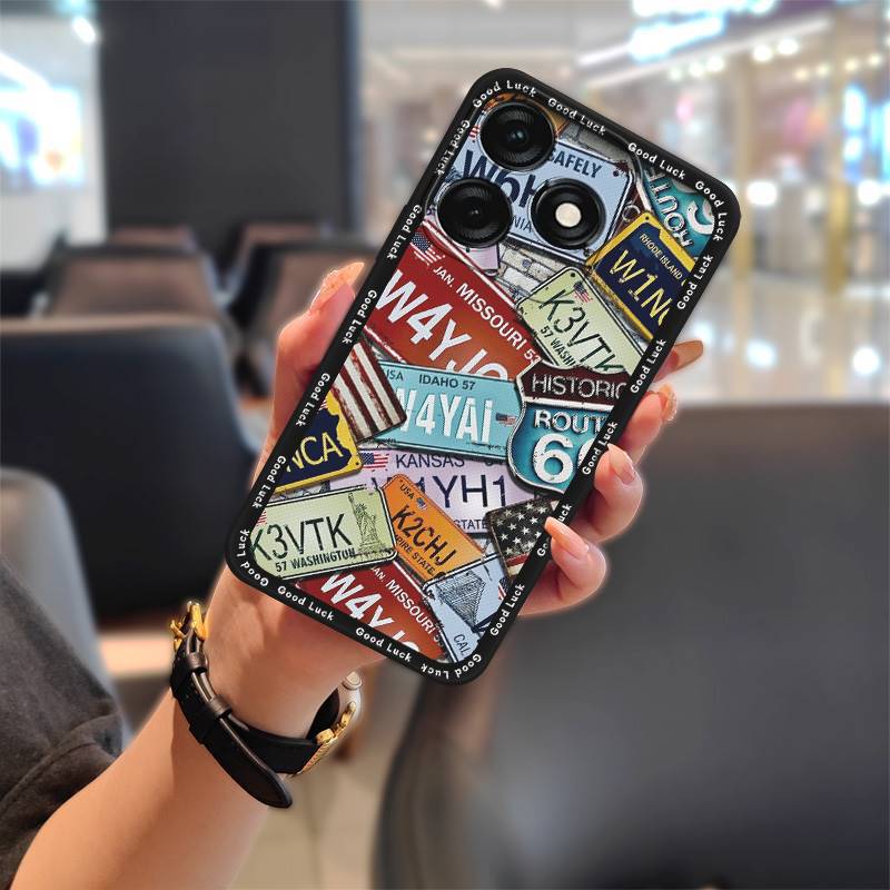 Tecno Spark 20 Pro Phone Case, Cartoon Full-edge Silicone Anti-fall Phone Case for Tecno
