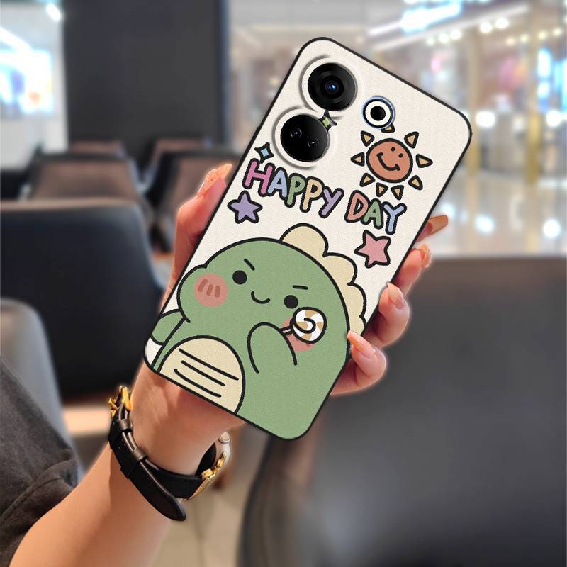 Tecno Spark 30 Phone Case, Cartoon Full-edge Silicone Anti-fall Phone Case for Tecno