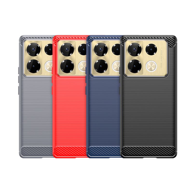 Infinix Note 40 Pro/Note 12/Hot 12 Pro/Hot 20 Case, Flexible TPU Bumper with Brushed Carbon Fiber Texture [Shock Absorption] Protective Cover, Designed for Infinix Note 40 Pro/Note 12/Hot 12 Pro