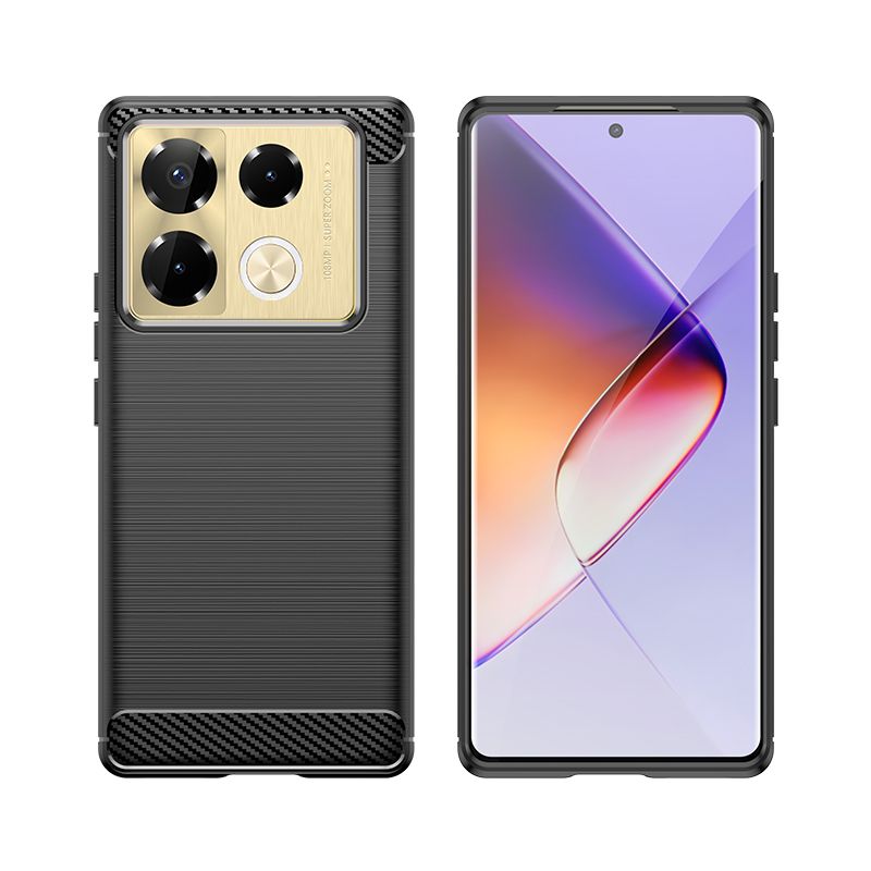 Infinix Note 40 Pro/Note 12/Hot 12 Pro/Hot 20 Case, Flexible TPU Bumper with Brushed Carbon Fiber Texture [Shock Absorption] Protective Cover, Designed for Infinix Note 40 Pro/Note 12/Hot 12 Pro