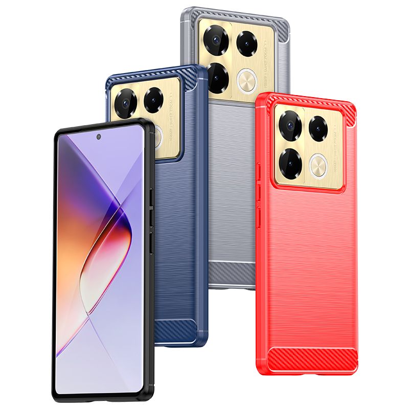 Infinix Note 40 Pro/Note 12/Hot 12 Pro/Hot 20 Case, Flexible TPU Bumper with Brushed Carbon Fiber Texture [Shock Absorption] Protective Cover, Designed for Infinix Note 40 Pro/Note 12/Hot 12 Pro