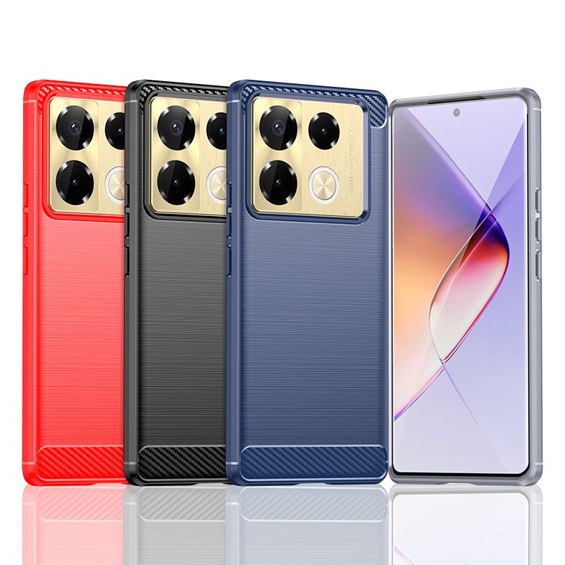 Infinix Note 40 Pro/Note 12/Hot 12 Pro/Hot 20 Case, Flexible TPU Bumper with Brushed Carbon Fiber Texture [Shock Absorption] Protective Cover, Designed for Infinix Note 40 Pro/Note 12/Hot 12 Pro