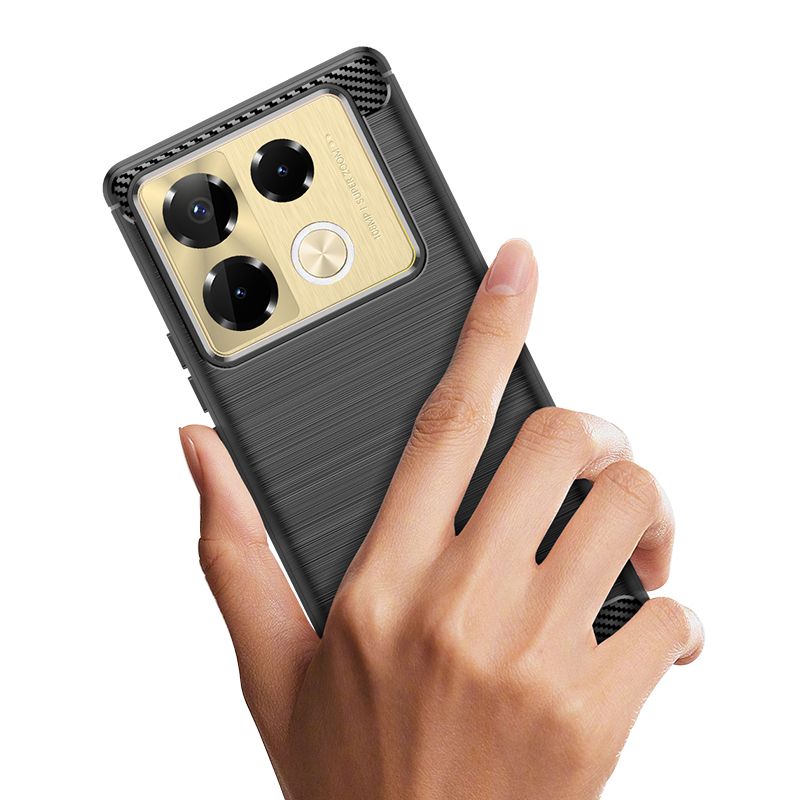 Infinix Note 40 Pro/Note 12/Hot 12 Pro/Hot 20 Case, Flexible TPU Bumper with Brushed Carbon Fiber Texture [Shock Absorption] Protective Cover, Designed for Infinix Note 40 Pro/Note 12/Hot 12 Pro