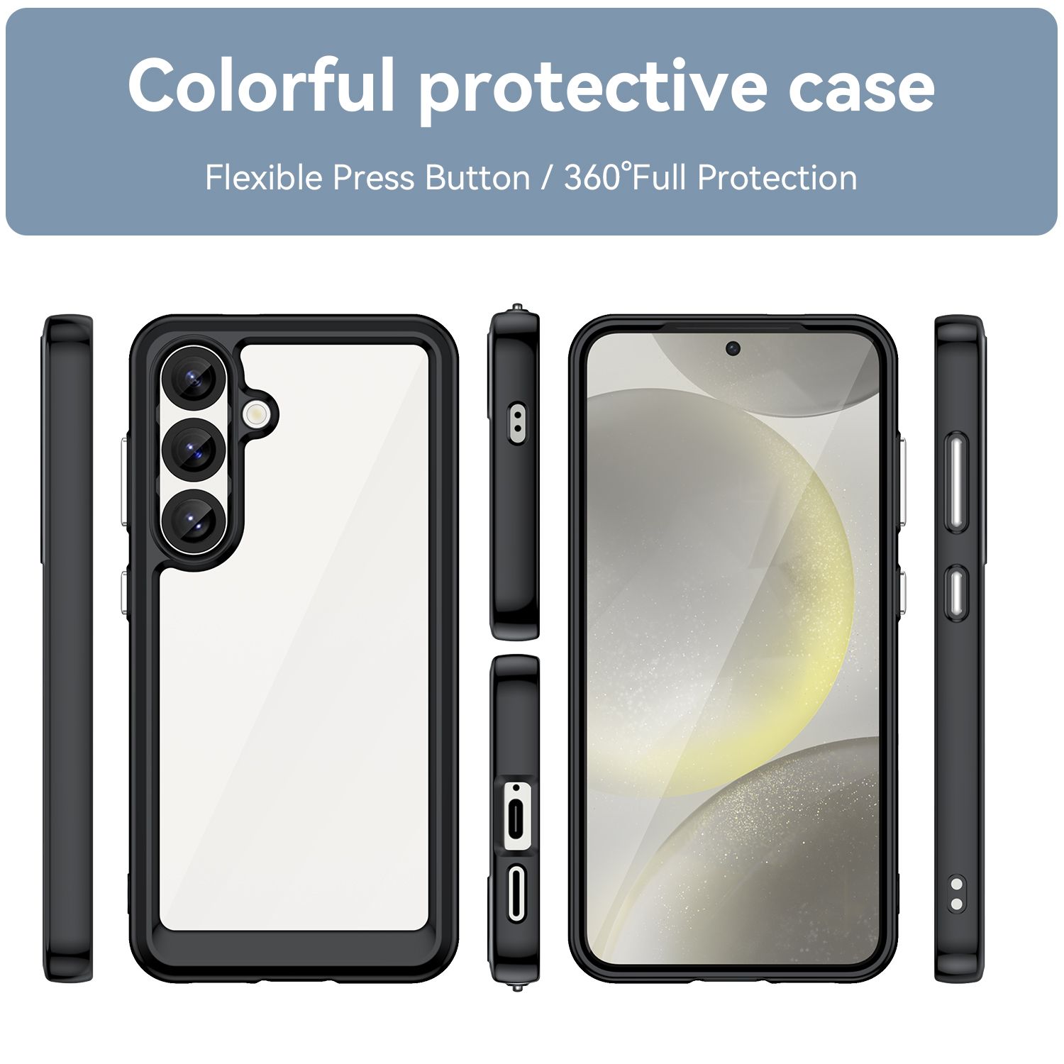 Samsung Galaxy S22/S23 Plus/S24 Ultra/S25 Edge Case,Clear Designed Shockproof Phone Case, Bumper Hybrid Transparent Cover for Samsung Galaxy S22/S23 Plus/S24 Ultra/S25 Edge