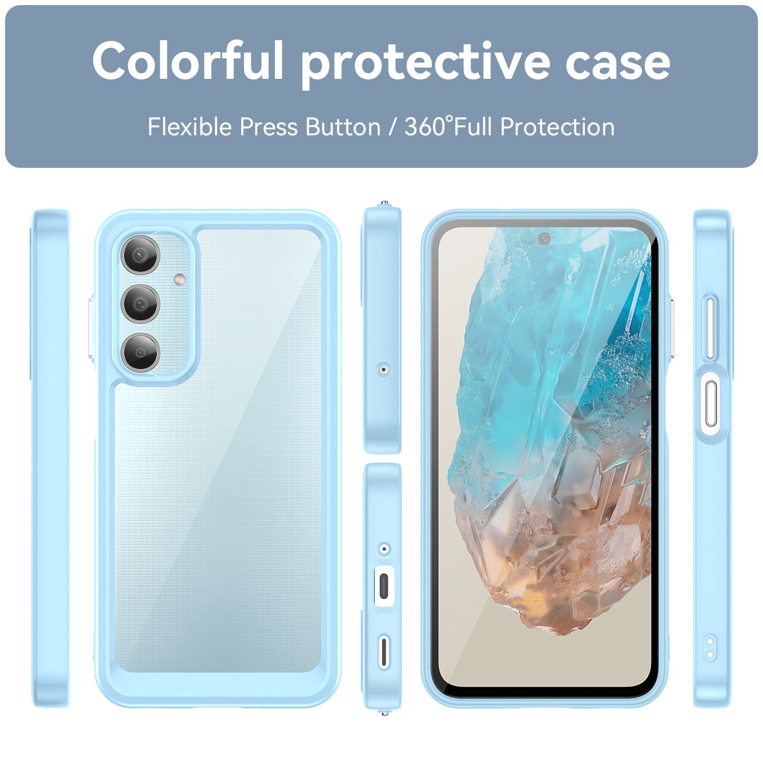 Samsung Galaxy M35 M16 M06 M44 M14 M23 M13 M54 M34 F23 XCover 7 Jump 3 Case,Clear Designed Shockproof Phone Case, Bumper Hybrid Transparent Cover