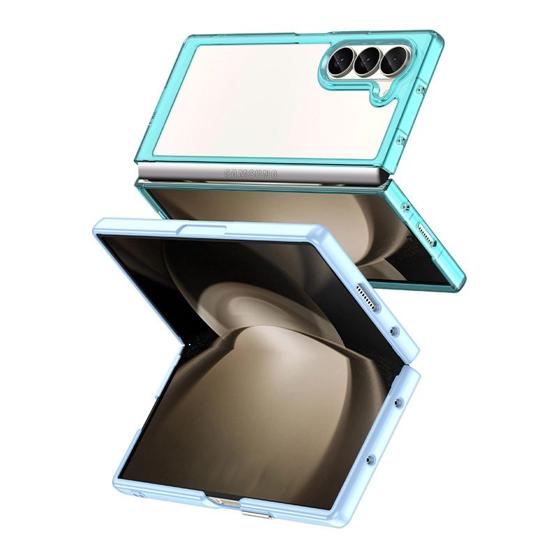 Samsung Galaxy Z Flip 6/5/4/3 Z Fold 6/5/4/3 W24 W24 Flip W22 W23 W23 Flip Case,Clear Designed Shockproof Phone Case, Bumper Hybrid Transparent Cover