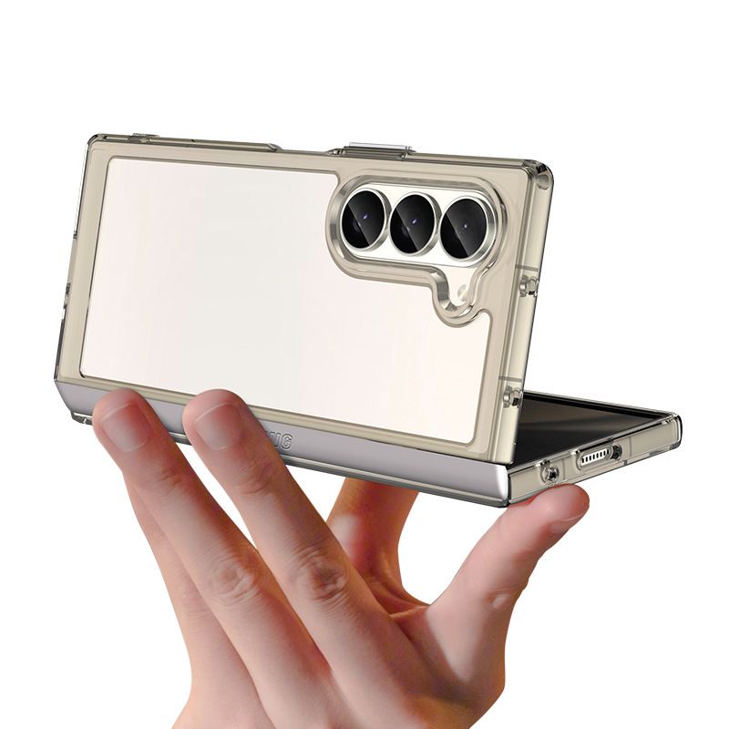 Samsung Galaxy Z Flip 6/5/4/3 Z Fold 6/5/4/3 W24 W24 Flip W22 W23 W23 Flip Case,Clear Designed Shockproof Phone Case, Bumper Hybrid Transparent Cover