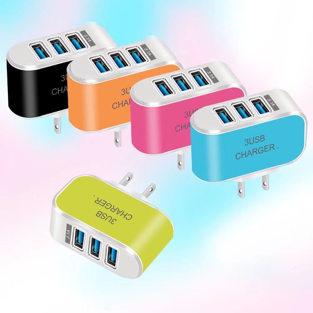 3 in 1 Multifunctional USB Charger Fast Charging Head 5V 1A USB EU/US Plug Mobile Phone Charge Adapter for iPhone Samsung Xiaomi