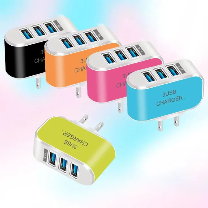 3 in 1 Multifunctional USB Charger Fast Charging Head 5V 1A USB EU/US Plug Mobile Phone Charge Adapter for iPhone Samsung Xiaomi